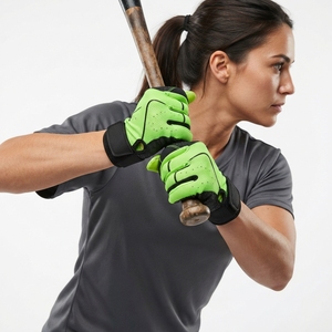 Guantes de Bateo Color Naranja con Tejido Transpirable y Cierre de Velcro para Entrenamiento de Adultos - Product Image 3
