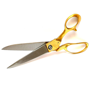Ciseaux de coiffure et de couture professionnels sur mesure, pliables, à long manche, demi-or, multifonctionnels, finition satinée pour cheveux - Product Image 4