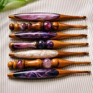 ชุดเข็มโครเชต์ไม้สีสันสดใส SOFIYA CRAFT รูปทรงตามหลักสรีรศาสตร์ พร้อมความยาว 20 ซม. และความหนา 3 มม. สำหรับถักไหมพรมด้วยมือ - Product Image 5