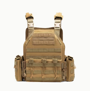 Gilet tactique TRIBON SPORTS TS-TV-002 en nylon marron coyote avec cadre interne, poches zippées pour la chasse, bretelles arquées, unisexe - Product Image 5