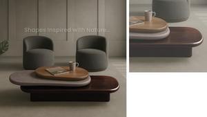 Mesa de Centro Moderna de Lujo, Cuadrada, de Madera, con Almacenamiento, para Sala de Estar, Comedor, Uso en Hoteles - Product Image 3