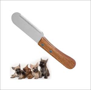 Cuchillo de Peluquería Canina de Última Generación con Mango de Madera Pulida y Hoja Afilada - Product Image 1