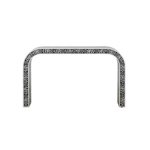 ILAHI's Bone Inlay Table Modern Design Agate Detailing Storage Portable Home Furniture - Product Image 1