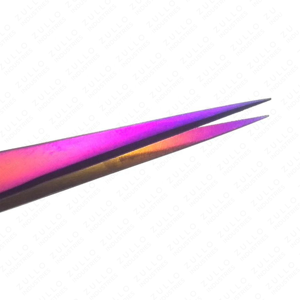 Purple Gradient I Shape Eyelash Tweezers High Quality Stainless Steel OEM Private Label Lash Extension Beauty <b>Tools</b> - Product Image 5