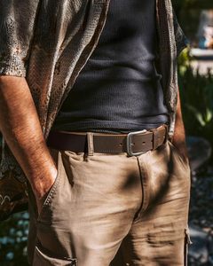 Cinturón de Cuero Vacuno Personalizado para Hombre, Estilo Casual y de Negocios, Hebilla con Anillo en D, 3.5cm de Ancho, Aleación, Lujo Auténtico - Product Image 4