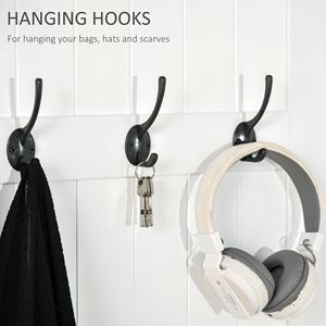 Appendiabiti da Ingresso Bianco con Panchina e Ganci Portaoggetti per Casa o Hotel, Arredamento per Soggiorno - Product Image 5