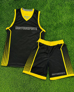 Kit de basketball personnalisé OEM |   Ensemble short et maillot de basket sans manches à col en V, imprimé par transfert thermique, respirant, haute qualité pour adultes - Product Image 6