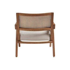 Sofá de Jardín Moderno de Mediados de Siglo con Respaldo de Ratán, Cojín de Espuma de Alta Densidad, un Asiento, Diseño Duradero, Muebles de Exterior - Product Image 4