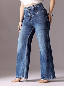 Women's New Collection <b>Boot</b> Cut Denim Jeans-Eco-Friendly Color Fade Proof Washable Cotton Mid Waist Vintage Style - Product Image 2