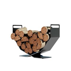 Support à bois de chauffage haut de gamme pour intérieur et extérieur, support à bûches moderne en métal à cadre carré, thermolaqué, taille, forme et couleur personnalisables - Product Image 3