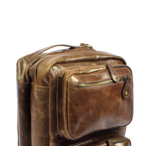 กระเป๋าเป้หนังแท้โลโก้สั่งทำ น้ำหนักเบา ปิดด้วยซิป สินค้าขายดี กระเป๋าเป้หนังแท้สำหรับขาย - Product Image 4