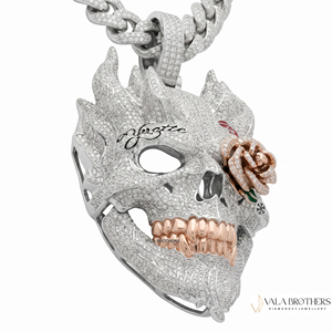 VALA BROTHERS Pendentif Breloque Cœur en Argent 925 Plaqué Rhodium avec Moissanite et Sertissage Griffe, Design Personnalisé Hip Hop, Pierres Givrées, Cadeau - Product Image 5