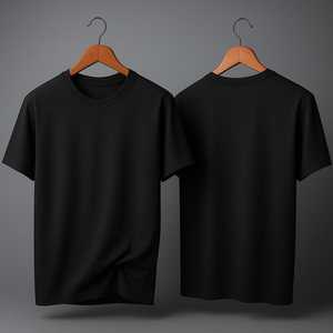 T-shirt classique uni pour homme, col rond, manches courtes, décontracté, en coton, minimaliste, basique, haut d'été - Product Image 1