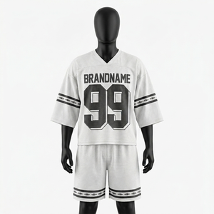 Conjunto corto de jersey de malla de poliéster transpirable para mujer, 150GSM, blanco, negro, mangas con rayas en contraste, sublimación, logotipo personalizado, conjuntos para mujer - Product Image 1