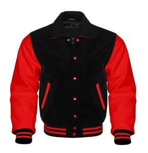 Customizable Men's Plus Size Varsity <b>Jacket</b> Stylish Wool Body with Genuine PU Leather Sleeves <b>Patchwork</b> Embroidery Winter Wear - Product Image 1