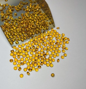 พลอยซิทรินทรงกลมเจียระไนขนาด 4 มม. สีเหลืองสำหรับทำเครื่องประดับและขายส่ง - Product Image 1