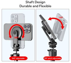 Soporte Magnético MagSafe para Teléfono con Montura para Trípode de 1/4'' y Zapata Fría, Soporte Ajustable para Smartphone para Foto y Video - Product Image 2