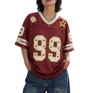 Camiseta de fútbol de malla con cuello en V, número 99, manga corta, unisex, transpirable, ropa deportiva para adultos - Product Image 1