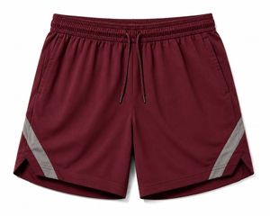 Shorts de sport pour homme, séchage rapide, couleur unie, avec logo sur le devant, bande latérale, taille élastique, longueur mi-cuisse, 100% coton - Product Image 5