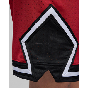 Short diamant rouge et noir pour homme 100% maille polyester motif solide pour courir sec et confortable avec ceinture élastique - Product Image 4