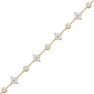 Bracelet en or massif 18 carats pour femme, diamants taille brillant ronds, couleur G naturelle, style classique, à porter au quotidien - Product Image 3