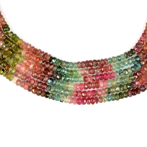 Natural <b>Tourmaline</b> Faceted Rondelle Beads for Multi Application for Jewelry Making - Product Image 1