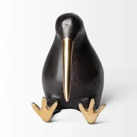 Figurine d'oiseau kiwi plaquée or noir, sculpture animale en aluminium, décoration religieuse moderne antique pour la maison
