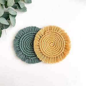 Sous-verres en macramé de qualité supérieure, style bohème chic, sous-verres en coton, style minimaliste, accessoires de table et sous-verres décoratifs pour boissons - Product Image 3