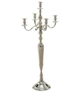Candélabre antique en métal à 3 bras avec 2 porte-bougies coniques, forme haute, pour la décoration de table de mariage ou de maison, Noël - Product Image 6