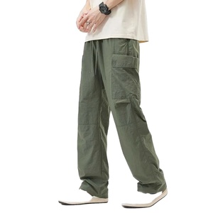Pantalones Cargo informales con múltiples bolsillos para hombre, de secado rápido, transpirables, a prueba de viento, de talla grande, bordados, impermeables, de corte holgado - Product Image 4