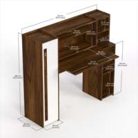 Table d'étude Walden en érable brun et blanc avec étagère