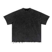 Kaos Pria Hitam Slim Fit Lengan Pendek O-Neck 100% Katun Rajut Dicuci Bernapas Gaya Jalanan Warna Solid Desain Polos