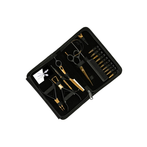 Kit d'outils capillaires micro-anneaux étanche doré en acier inoxydable, comprenant des pinces à micro-anneaux, des aiguilles à boucle, des ciseaux de sectionnement et un peigne, pour salon - Product Image 1