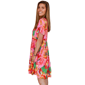 Robe courte imprimée pour femmes, robe à manches longues tendance - Product Image 1