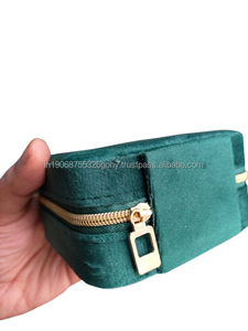Estuche de Joyería de Terciopelo Vintage de Alta Calidad, Verde, con Cierre Suave, Bolsa de Almacenamiento Portátil para Bodas, Bolsos de Mano para Mujer y Más - Product Image 2