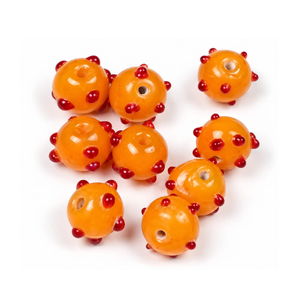 Perles en verre lisses et fantaisie, 8 mm, orange, taillées en cristal, 10x10 mm, pour la fabrication de bijoux, perles en verre soufflé et perles en verre en gros - Product Image 1