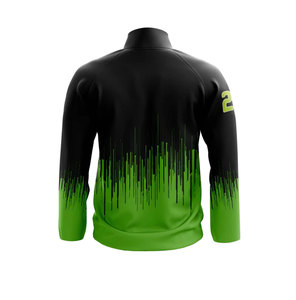 Custom Sublimation Fleece <b>Jacket</b> Men's Sporty <b>Zip</b>-<b>Up</b> Track <b>Jacket</b> Gradient Green Black Print Stand Collar Autumn Outerwear - Product Image 2