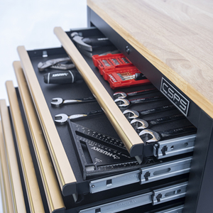 Powder Coated Steel 7 Drawer 76cm 7 Drawer Tool Cabinet With Gold Handles Family keywords: <b>Storage</b> Use - Product Image 5