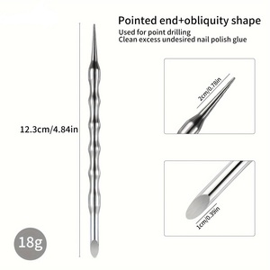 Empujador de Cutículas de Acero Inoxidable de Calidad Premium, Limpiador de Uñas de Doble Cara, Herramienta de Belleza para el Cuidado de las Uñas - Product Image 6