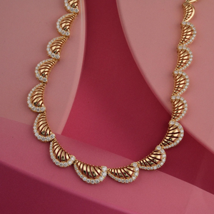 Collier ras-de-cou de luxe en diamant rond cultivé en laboratoire, or jaune 10 carats, bijoux fins pour mariée, cadeau pour occasion de mariage - Product Image 2