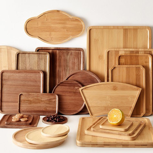 Plateau de service alimentaire en bois en gros, fait main, rond, en bois naturel, pour présentation et rangement, en promotion - Product Image 2