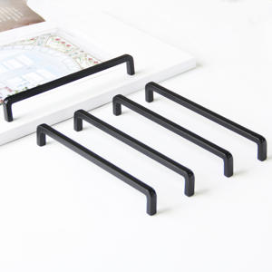 Tiradores de cajón de aleación de zinc duraderos, materiales de ferretería, tirador de muebles de estilo moderno en negro mate para gabinetes de cocina y tocadores de baño - Product Image 3