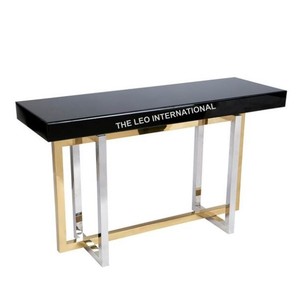 Mesa Consola Moderna de Lujo con Patas de Acrílico y Estructura de Acero Inoxidable, Decoración Elegante para el Hogar con Cubierta de Vidrio - Product Image 6