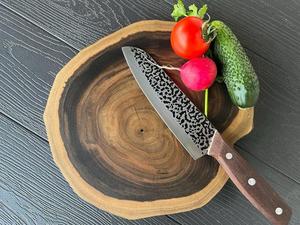 Planche à découper durable en bois d'acacia écologique pour la préparation des aliments en cuisine, légumes, viande, fruits, pain - Product Image 5
