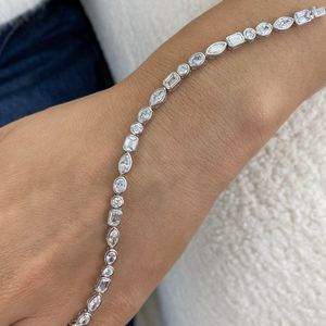 Bracelet élégant en diamant rond brillant cultivé en laboratoire, certifié IGI, or 10K 14K 18K jaune blanc rose, bijoux fins de luxe - Product Image 2