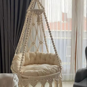 <b>Macrame</b> Swing, <b>Macrame</b> Hammock Chair, <b>Macrame</b> Round Swing, Hanging Cotto <b>Macrame</b> Hammock Chair, <b>Macrame</b> Swing Chair - Product Image 1