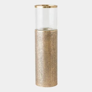 Portavelas Cilíndrico de Metal con Acabado Dorado, Decoración Duradera para el Hogar - Product Image 3