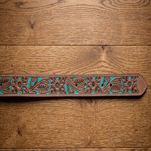 Cinturón de Cuero Genuino de Marca Famosa con Grabado Floral Estilo Western para Hombre y Mujer - Product Image 1
