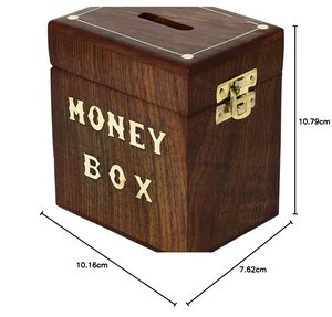 Hucha de madera hecha a mano - Caja para ahorrar monedas - Hucha - Regalos para niños, niñas, adultos - Product Image 3