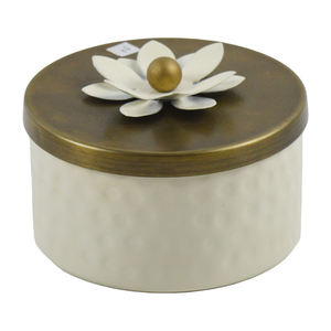 Recipiente de Almacenamiento de Especias Pintado de Amarillo Brillante con Tapa, Suministros a Granel para Cocina, Azucarero Redondo Plateado y Dorado Decorado - Product Image 5